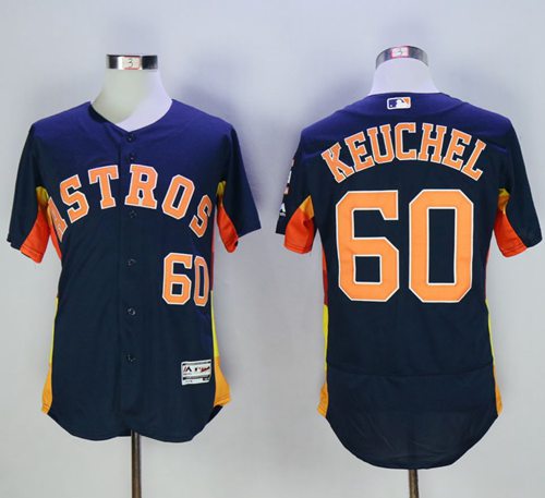 Astros #60 Dallas Keuchel Navy Blue Flexbase Authentic Collection Stitched MLB Jersey - Click Image to Close